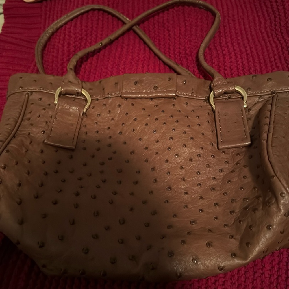 Handcrafted Genuine full quill Ostrich purse in Toffee